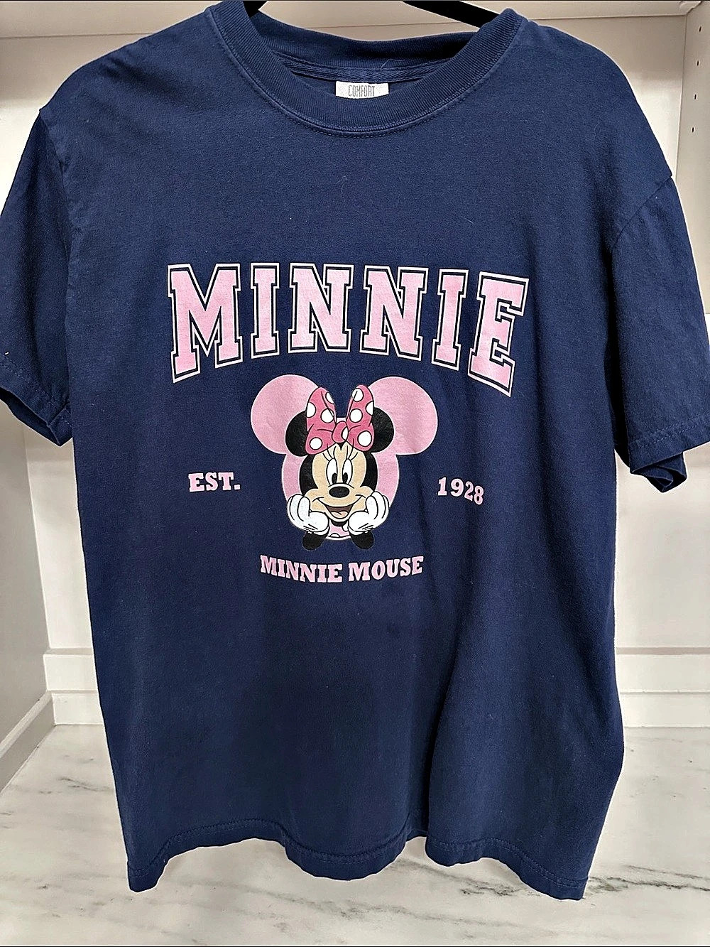 Comfort Colors medium Minnie Mouse Graphic Tee Blue. Like new
